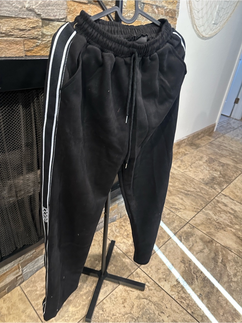 Black Track Jacket and Pants Set with White Stripe size S - Picture 5 of 5